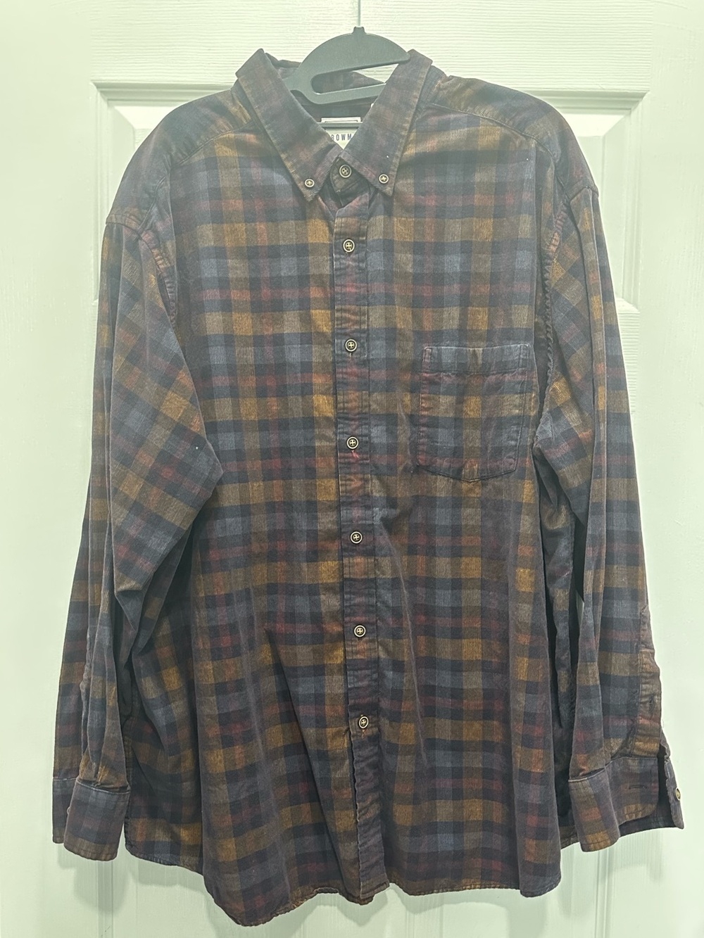 Rowm Corduroy Plaid Button Down
